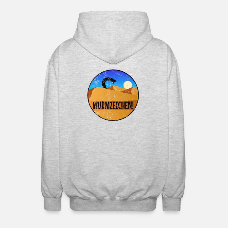 Wurmzeichen washed - Unisex Kapuzenjacke - Hellgrau meliert