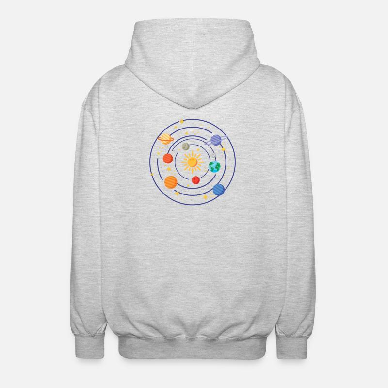 Solar System - Unisex Hooded Jacket - light heather grey