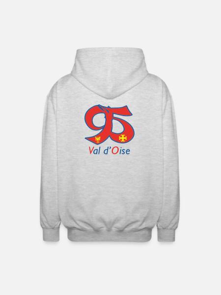 Val d'oise 95 - Unisex Hooded Jacket - light heather grey