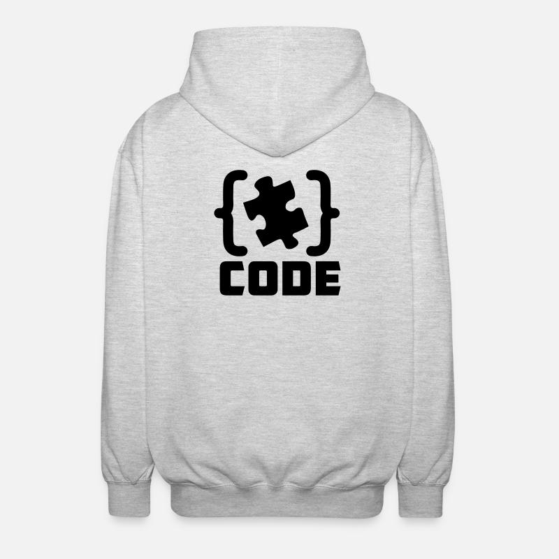 Programmierer Code-Puzzle-Lösung - Unisex Kapuzenjacke - Hellgrau meliert