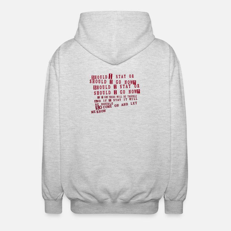 clash - devrais-je rester - Veste à capuche unisexe - gris clair chiné