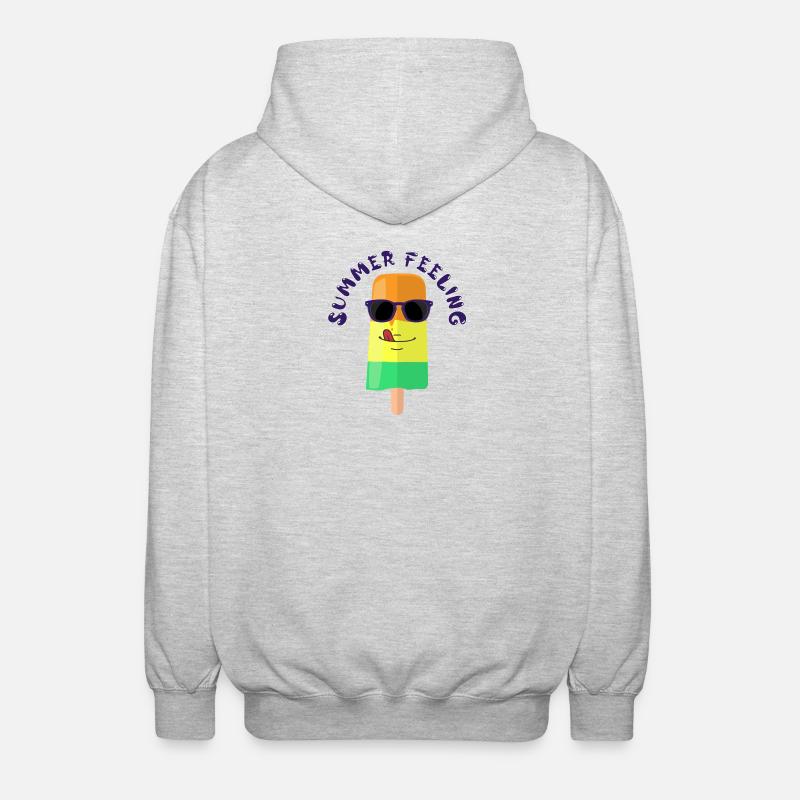 Eiscreme mit Sonnenbrille Summer Feeling Sommer - Unisex Kapuzenjacke - Hellgrau meliert