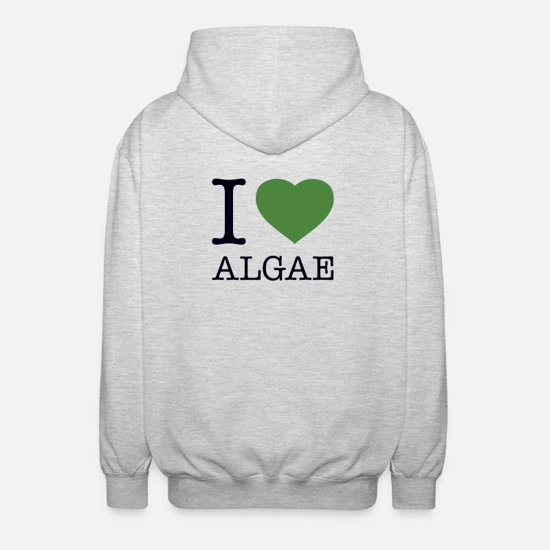 I LOVE ALGAE Algen - Unisex Kapuzenjacke - Hellgrau meliert