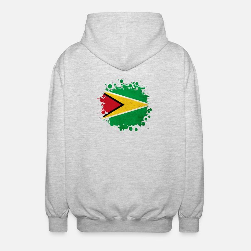blob drapeau de la Guyane - Veste à capuche unisexe - gris clair chiné