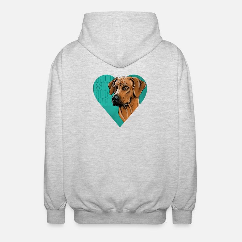 Rhodesian Ridgeback - Veste à capuche unisexe - gris clair chiné