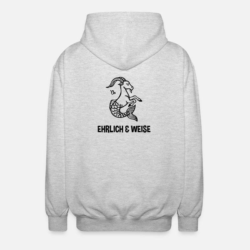 Steinbock Statement Galaxie Astrologie Tierkreis - Unisex Kapuzenjacke - Hellgrau meliert