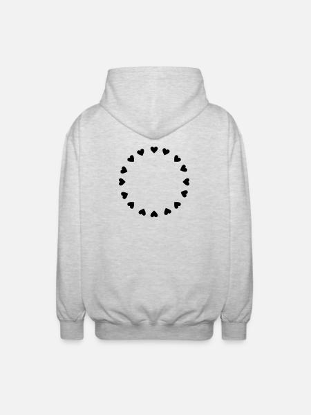 Hearts circle - Unisex Hooded Jacket - light heather grey