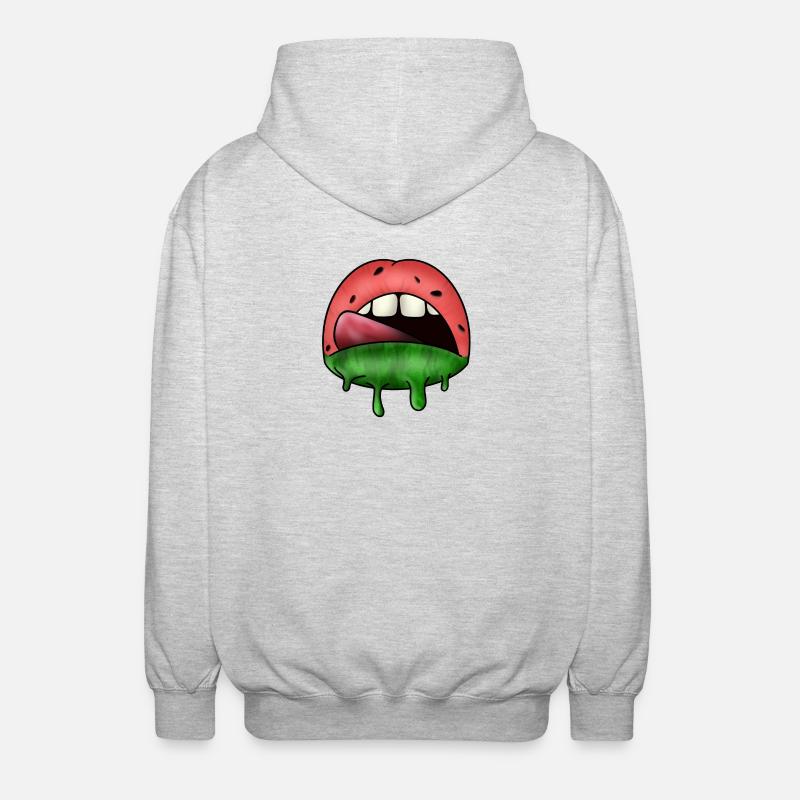 Lèvres de pastèque - Veste à capuche unisexe - gris clair chiné