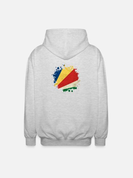 Seychelles blob flag design - Unisex Hooded Jacket - light heather grey