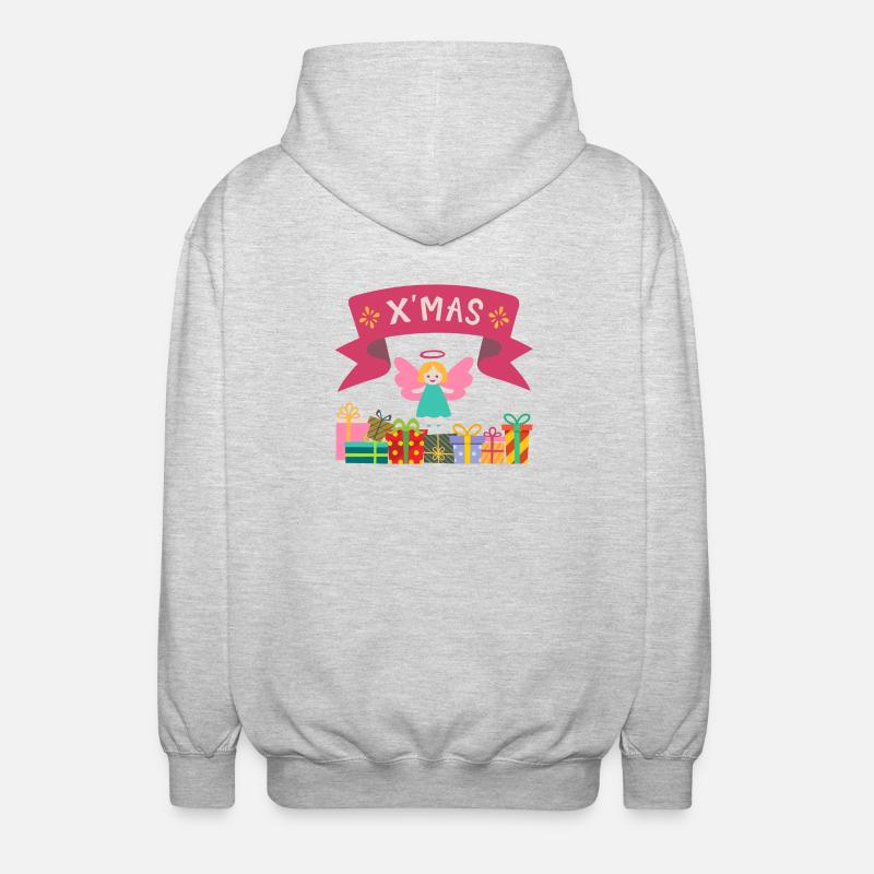 XMAS Engel mit Geschenken - Unisex Kapuzenjacke - Hellgrau meliert