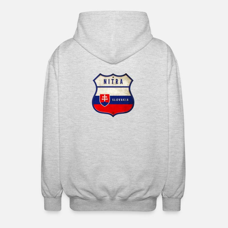 Drapeaux de Nitra Slovaquie - Veste à capuche unisexe - gris clair chiné