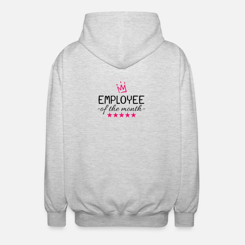 Mitarbeiter des Monats Geschenk - Unisex Kapuzenjacke - Hellgrau meliert