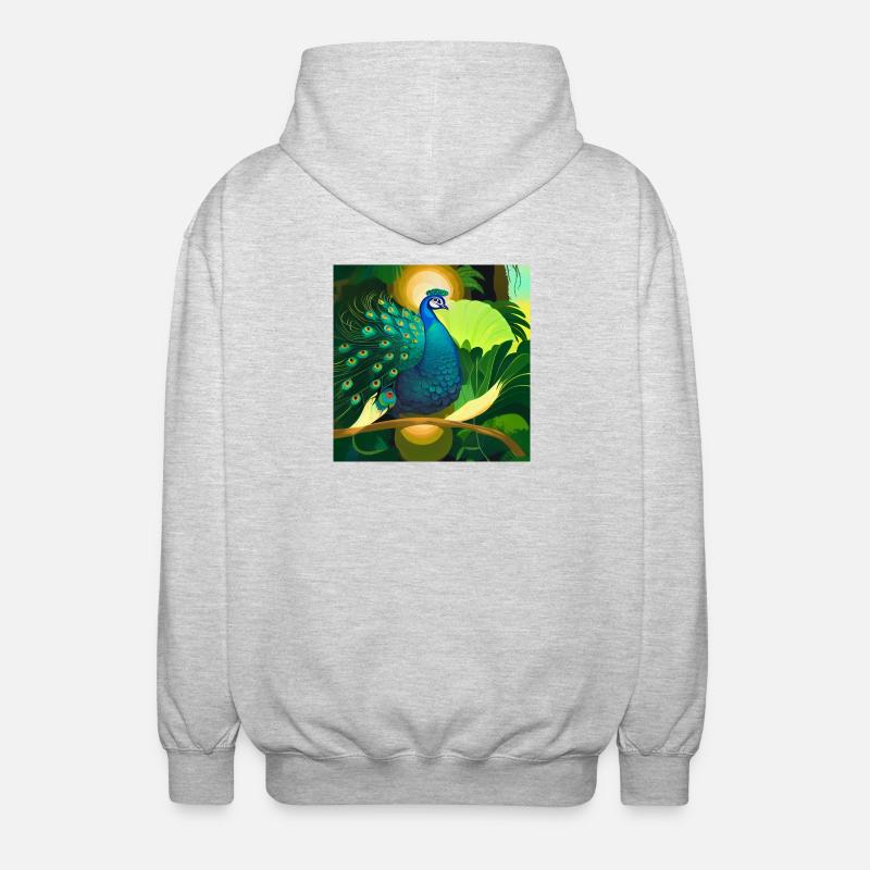 Pfau - Unisex Kapuzenjacke - Hellgrau meliert