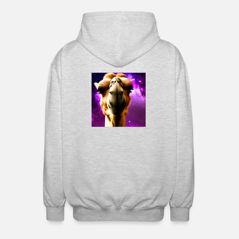 Dromedary Head - Camel - Unisex Hooded Jacket - light heather grey