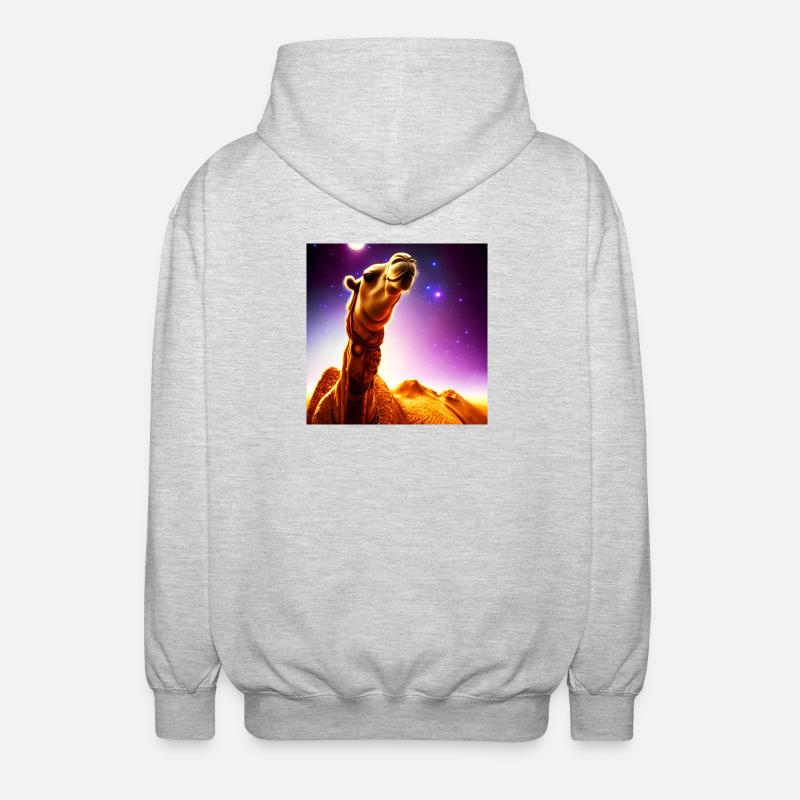 Dromedar Kamel - Wüstenschiff - Unisex Kapuzenjacke - Hellgrau meliert