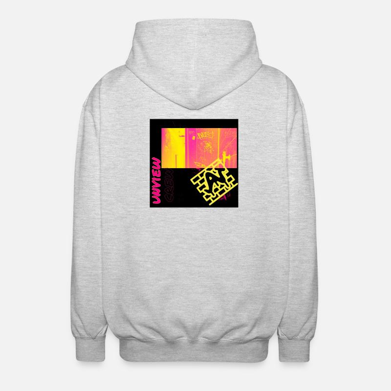 Graffiti urbain design au néon - Veste à capuche unisexe - gris clair chiné