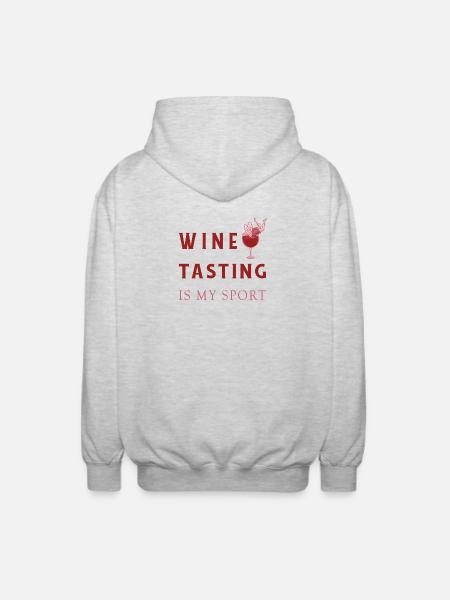 Wine tasting is my sport - Unisex Hooded Jacket - light heather grey