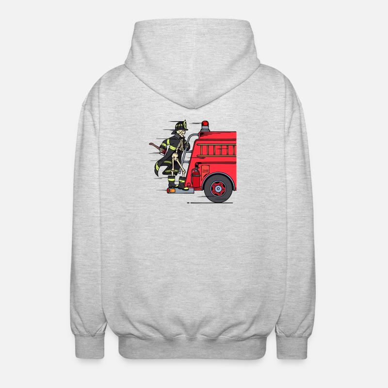Fire Engine Firefighter Firefighter Rescuer - Unisex Hooded Jacket - light heather grey
