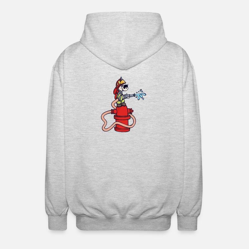 Firefighter Fire Hose Fire Brigade Fire - Unisex Hooded Jacket - light heather grey