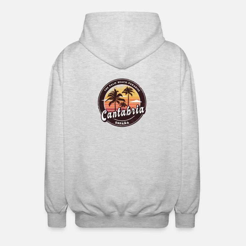 Kantabrien Spanien Strand Design - Unisex Kapuzenjacke - Hellgrau meliert