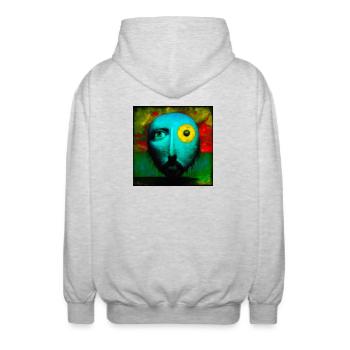 Surreal 03 - Unisex Kapuzenjacke - Hellgrau meliert - Hinten - AI Model Male 185 light (185cm)
