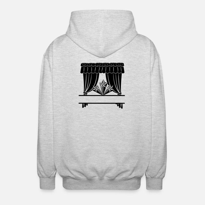 Curtains theater star with name bar - Unisex Hooded Jacket - light heather grey