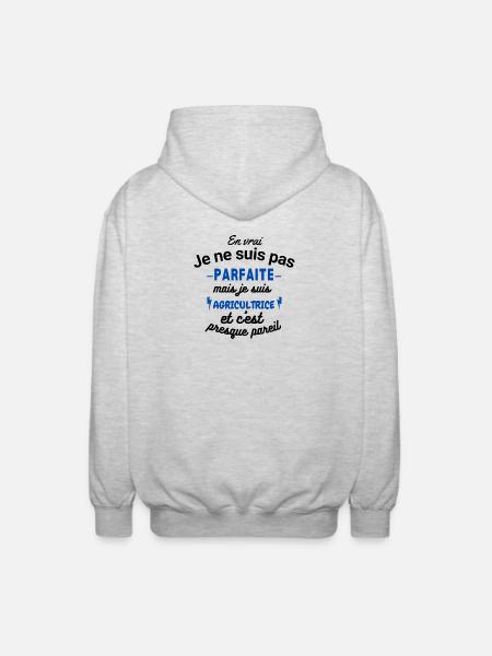Pas parfaite mais Agricultrice - Veste à capuche unisexe - gris clair chiné
