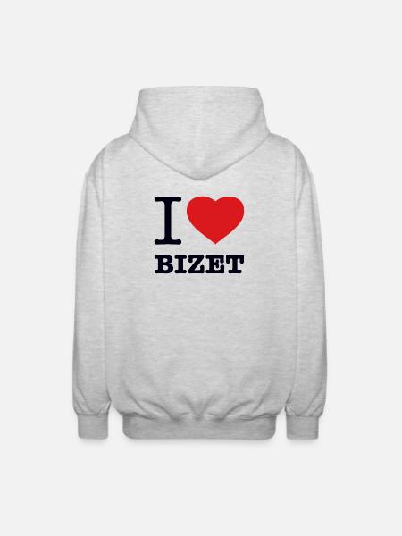 I LOVE BIZET - Unisex Hooded Jacket - light heather grey