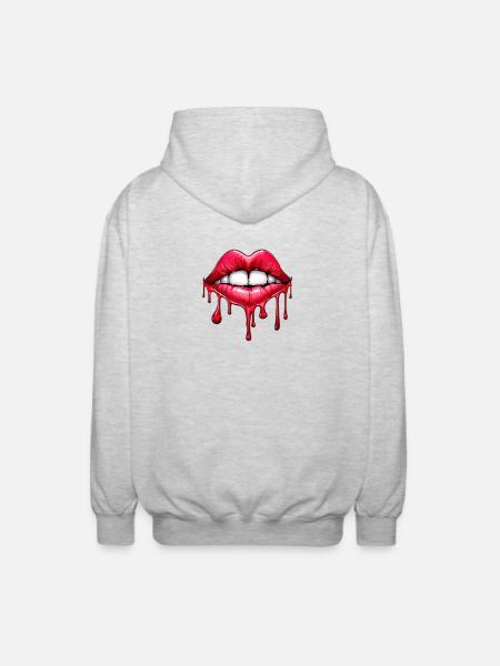 Lips - Unisex Hooded Jacket - light heather grey