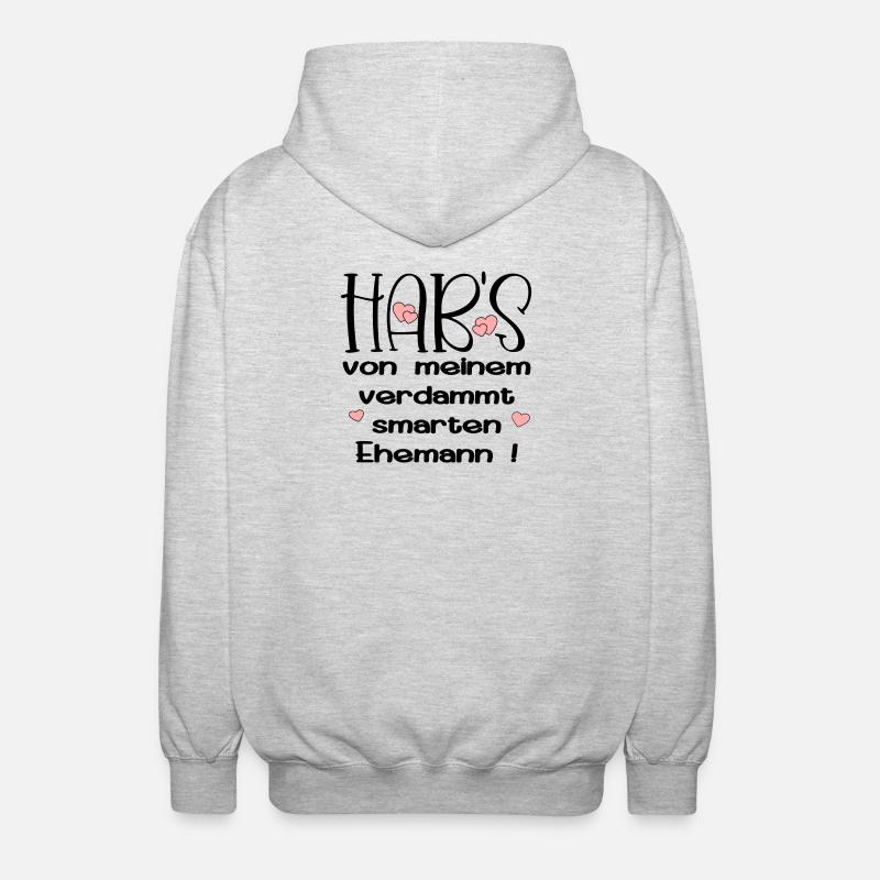 EHEPARTNER SPRÜCHE - SMARTER EHEMANN - HUMOR - Unisex Kapuzenjacke - Hellgrau meliert