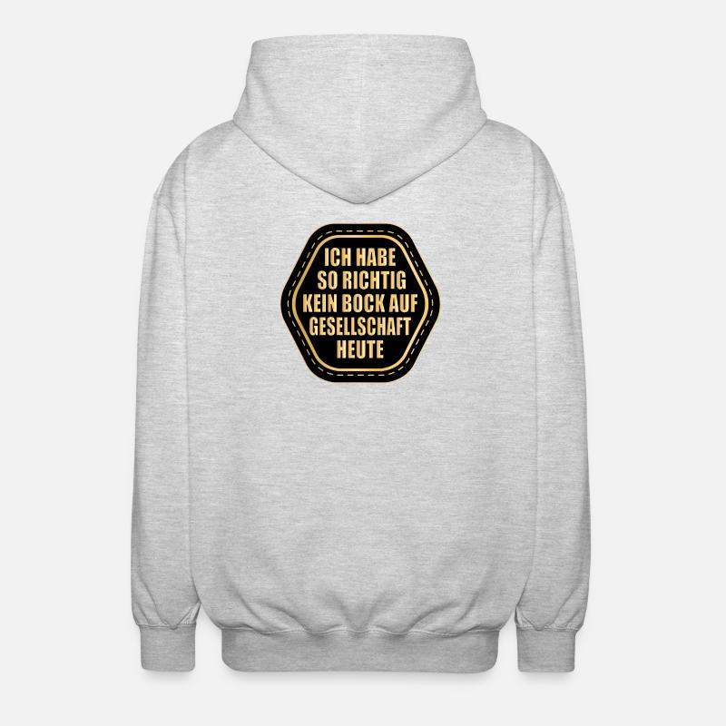 KEIN BOCK AUF GESELLSCHAFT HEUTE - Unisex Kapuzenjacke - Hellgrau meliert