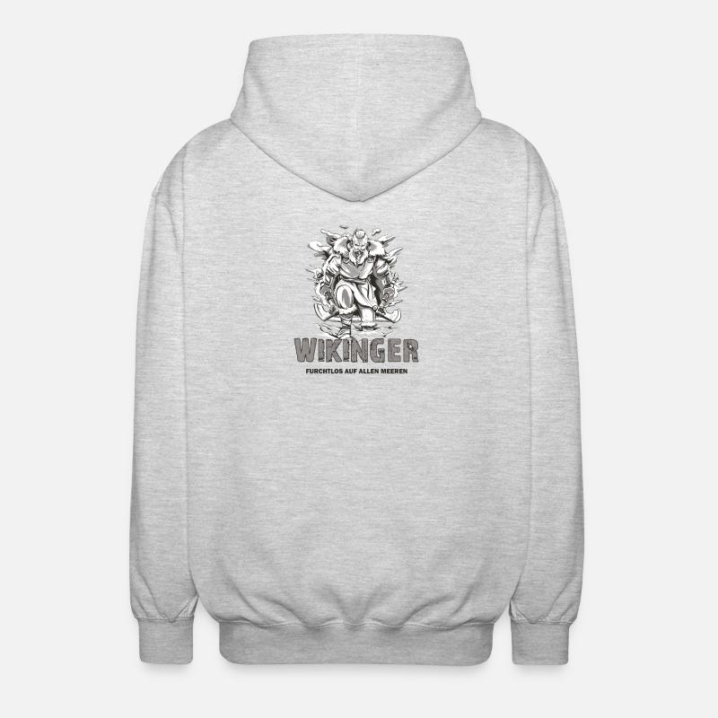 Wikinger Design - Unisex Kapuzenjacke - Hellgrau meliert