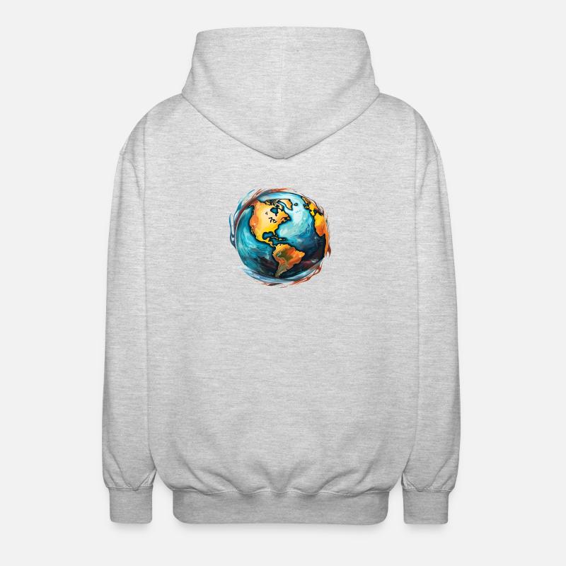 Globe in motion - Unisex Hooded Jacket - light heather grey