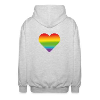 Equality - Unisex Hooded Jacket - light heather grey - Back - AI Model Male 185 light (185cm)