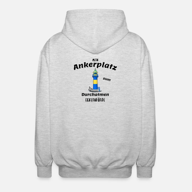 Alter Leuchtturm Eckernförde, Ankerplatz - Unisex Kapuzenjacke - Hellgrau meliert