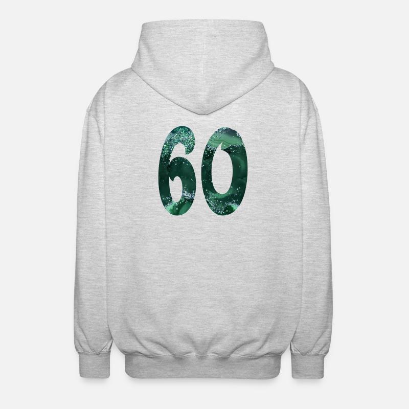 Numéro 60 - 60e anniversaire - Veste à capuche unisexe - gris clair chiné