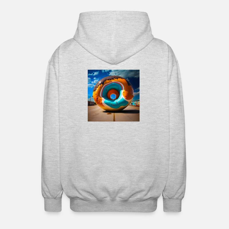 Mega Donut 01 - Unisex Hooded Jacket - light heather grey