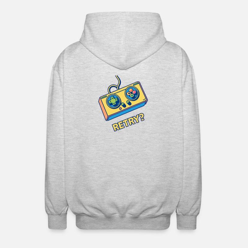 Retro Controller Retry - Unisex Hooded Jacket - light heather grey