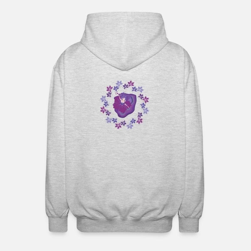 Fantasy Dancer with Lavender Flower - Unisex Hooded Jacket - light heather grey