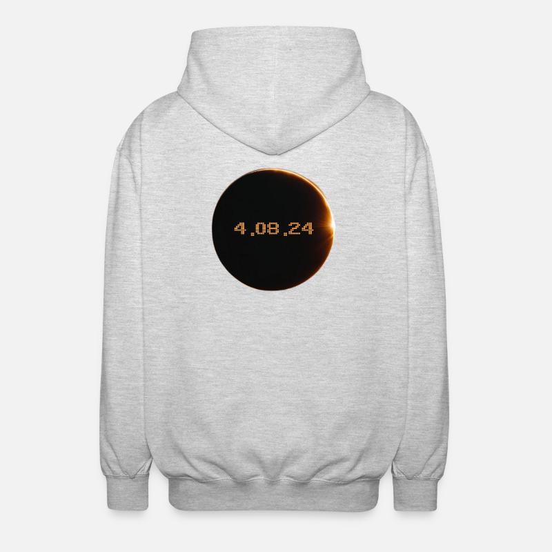Solar Eclipse 2024 - Unisex Hooded Jacket - light heather grey