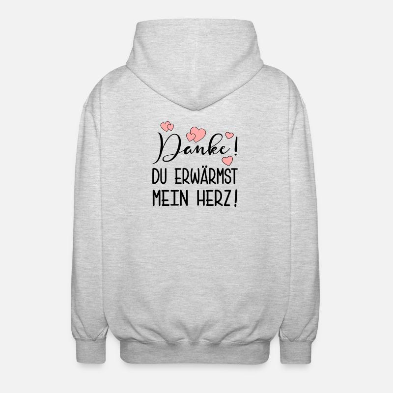 DANKE SPRÜCHE - DANKBARKEIT AUSDRÜCKEN - Unisex Kapuzenjacke - Hellgrau meliert