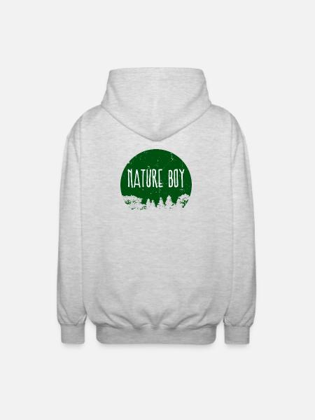 Nature Camper Camping Mountains Campsite Statement - Unisex Hooded Jacket - light heather grey