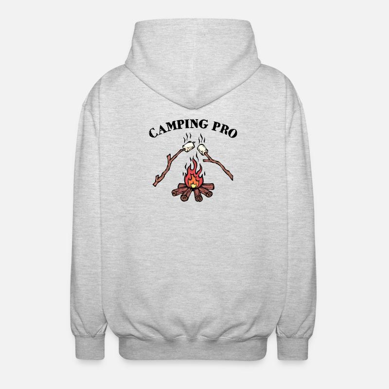 Campfire Campsite Statement Camping Camper - Unisex Hooded Jacket - light heather grey