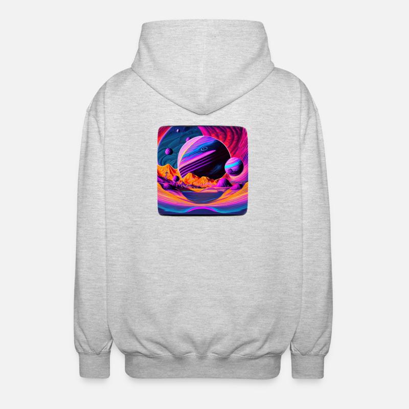 Fantaisie spatiale - Veste à capuche unisexe - gris clair chiné