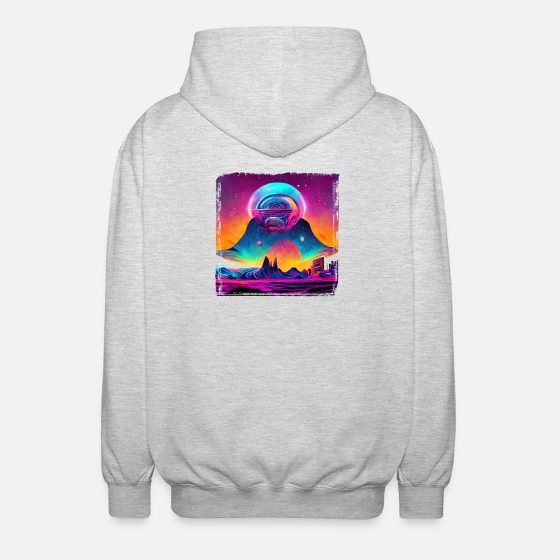 Fantaisie spatiale - Veste à capuche unisexe - gris clair chiné