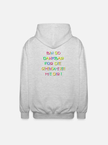 DANKBARKEIT SPRÜCHE - BEZIEHUNG ZEIT - Unisex Kapuzenjacke - Hellgrau meliert