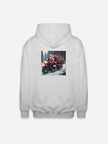 Weihnachts Design 3 - Unisex Kapuzenjacke - Hellgrau meliert