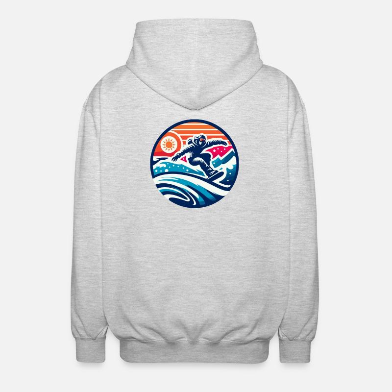 Expression Graphique d'un Snowboarder - Veste à capuche unisexe - gris clair chiné