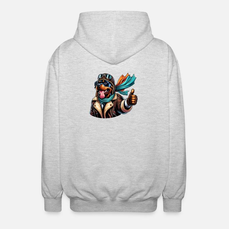 Conception du pilote Rottweiler - Veste à capuche unisexe - gris clair chiné