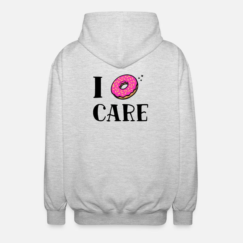 Is Mir Egal Witzig Donut Statement - Unisex Kapuzenjacke - Hellgrau meliert
